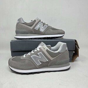 NWOB women's 7 New Balance (from Anthropologie) 574 suede sneakers Gray / White